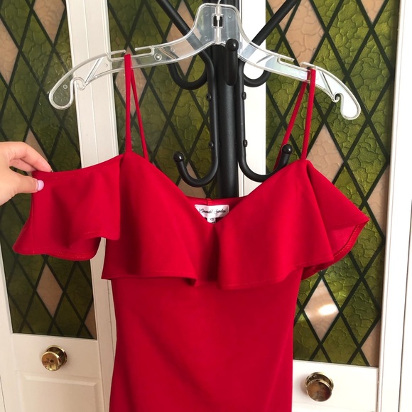 Red Ruffle Dress - Picture 2 of 4